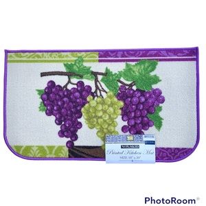 Grapes Colorful Printed Accent Rug Mat Purple Green 18β X 30β Nylon Non Skid